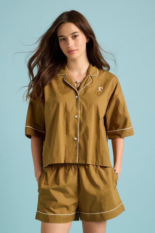 Runaway Girl Boxer PJ Set Nutria