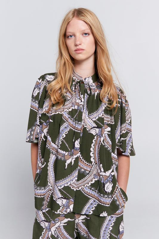 Carousel Shirt Olive Multi