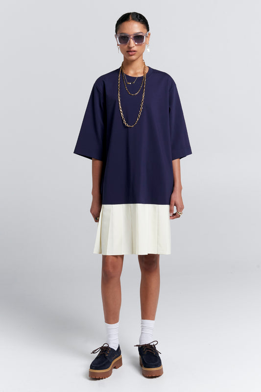 Rally Dress Navy/Cream