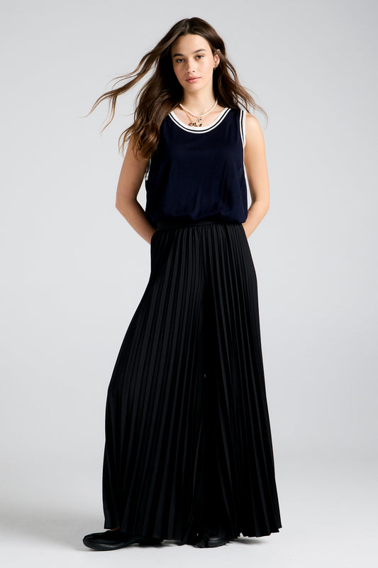 Sunray Pleated Pants Black