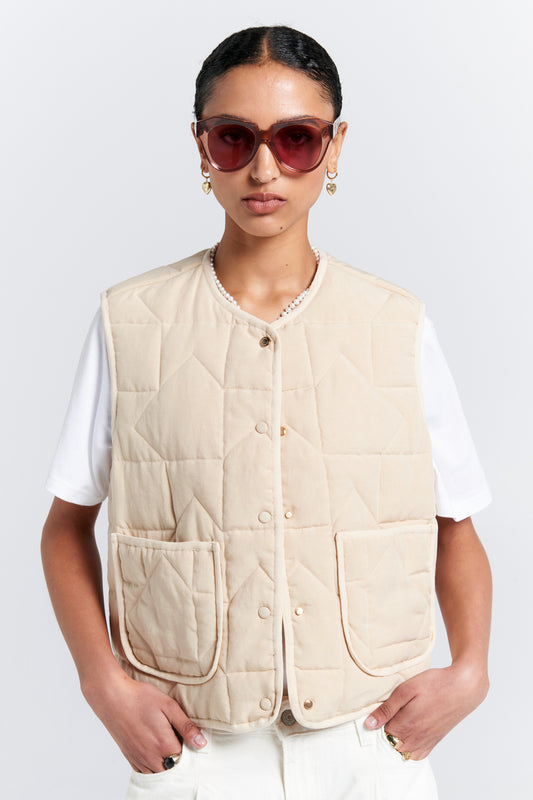 Quilted Drift Vest Natural