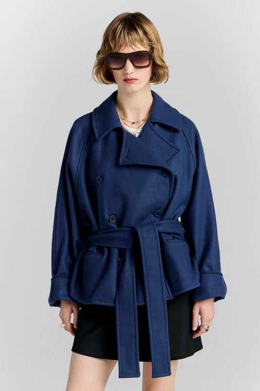 Cropped Underground Coat Navy