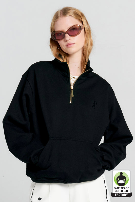 Runaway Girl Zip-Up Sweatshirt Black