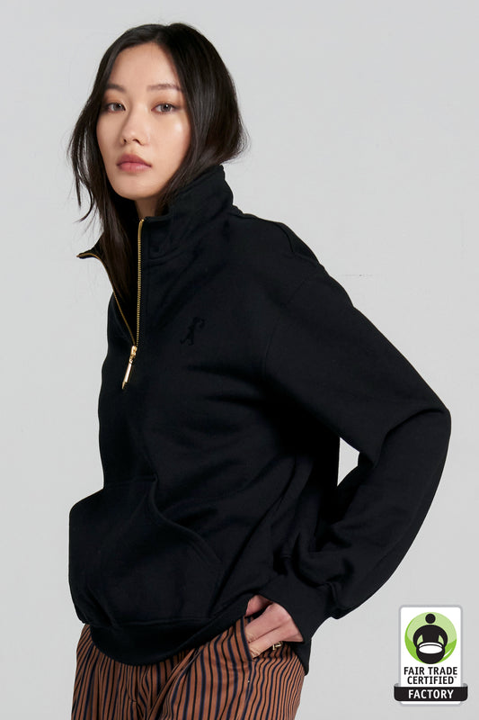 Runaway Scrawl Zip-Up Sweatshirt Black