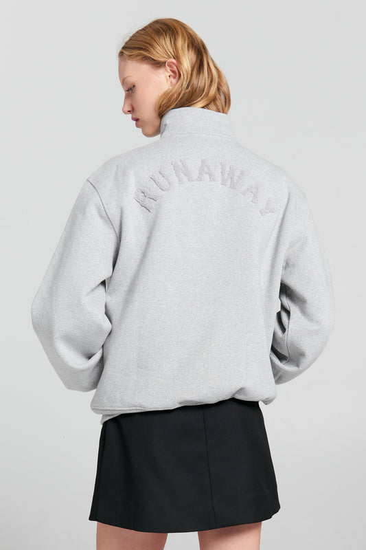 Runaway College Zip-Up Sweatshirt Grey Marle