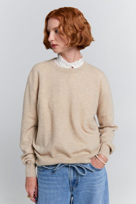 Classic Cashmere Sweater Stone Marle