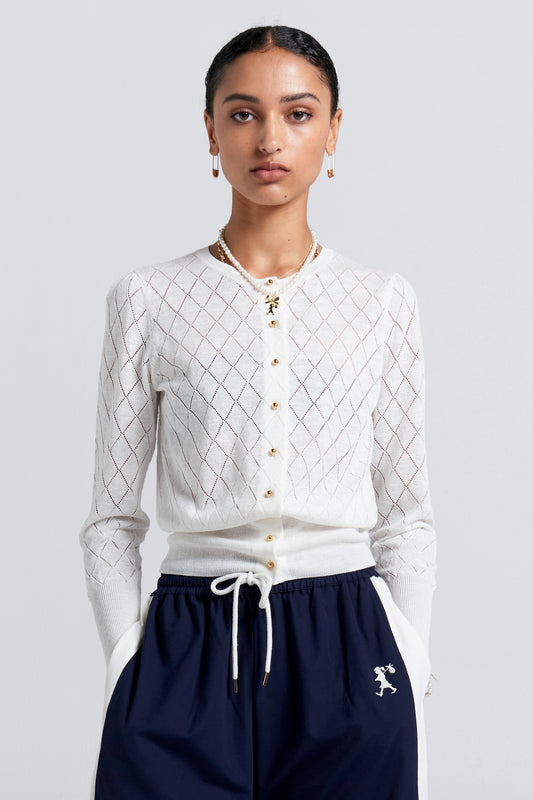 Pearl Lace Cardigan Off-White