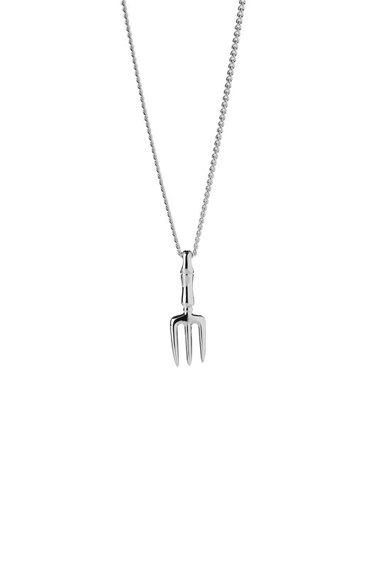 Garden Fork Necklace Silver