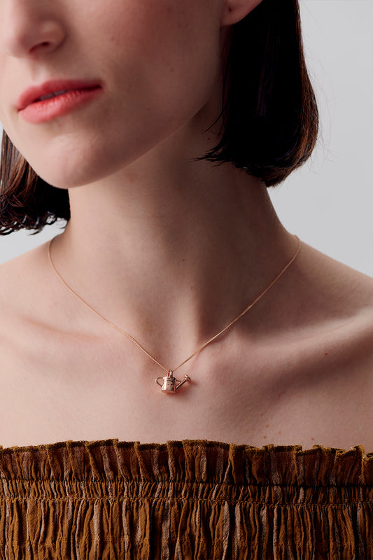 KW Watering Can Necklace Rose Gold