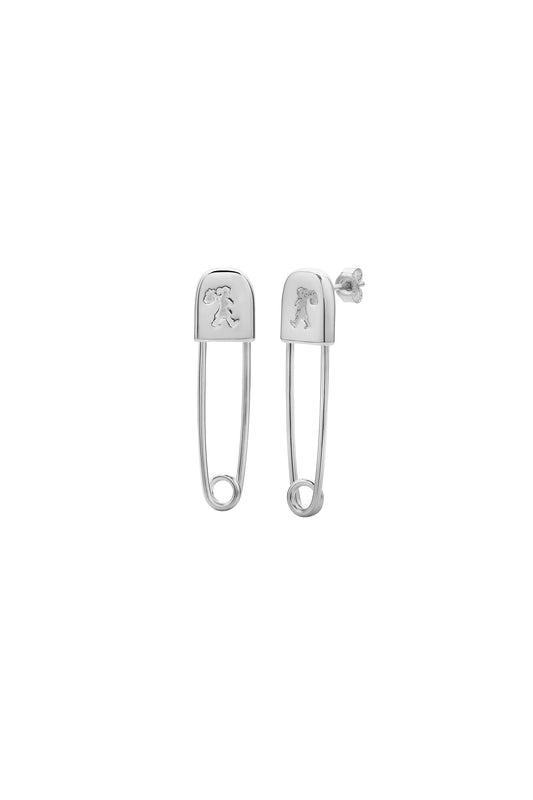 Runaway Safety Pin Studs Silver