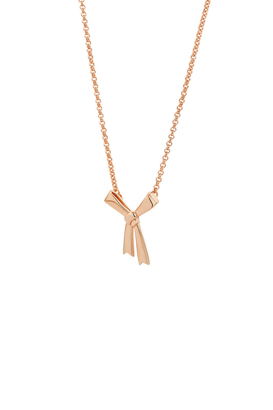 Small Bow Necklace Rose Gold